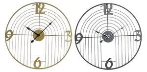 Wall Clock DKD Home Decor Black Golden Metal Modern 45 x 3 x 45 cm (2 Units)