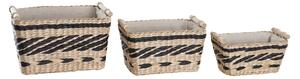 Basket set DKD Home Decor Polyester Colonial Fibre (38 x 26 x 24 cm)