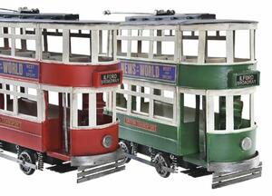 Decorative Figure DKD Home Decor Red Green Train Vintage 28 x 9 x 20 cm (2 Units)