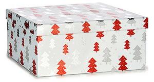 Set of decorative boxes Christmas Tree Christmas Red Silver White Cardboard