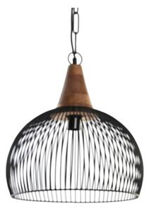 Ceiling Light DKD Home Decor Natural Black Metal Wood 50 W 36 x 36 x 40 cm