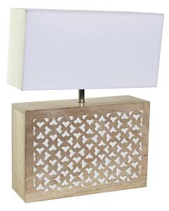 Desk lamp DKD Home Decor Brown Polyester White Mango wood 50 W (33 x 12 x 41 cm)