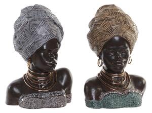 Decorative Figure DKD Home Decor Golden Silver Colonial African Woman 24 x 18 x 36 cm (2 Units) (2 Pieces)