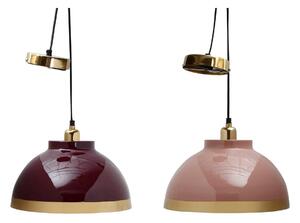 Ceiling Light DKD Home Decor 33 x 33 x 24 cm Pink Metal Lilac 50 W (2 Units)