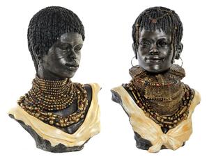 Decorative Figure DKD Home Decor Black Beige Colonial African Woman African Man 26 x 20 x 42 cm (2 Units)