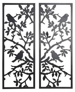 Wall Decoration DKD Home Decor (2 Pieces) Metal Birds Shabby Chic (35 x 1,3 x 91 cm)