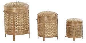 Basket set DKD Home Decor Natural 31 x 31 x 44 cm Bamboo Boho