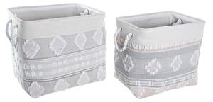 Basket set DKD Home Decor Grey Cotton (45 x 35 x 40 cm) (2 Pieces)