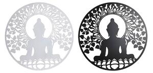 Wall Decoration DKD Home Decor 98 x 1 x 98 cm 100 x 1 x 100 cm Black Buddha White Oriental (2 Units)