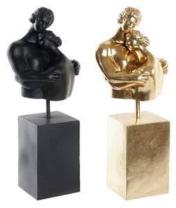 Decorative Figure DKD Home Decor Pair Black Golden 15,5 x 13,5 x 37,5 cm (2 Units)