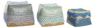 Basket set DKD Home Decor Cotton Bamboo (22 x 27 x 27 cm)