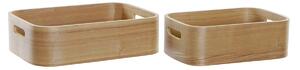 Set of decorative boxes DKD Home Decor Natural MDF Wood 35,5 x 25 x 10 cm