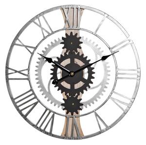 Wall Clock DKD Home Decor Silver Black MDF Iron Gears Loft (60 x 4 x 60 cm)