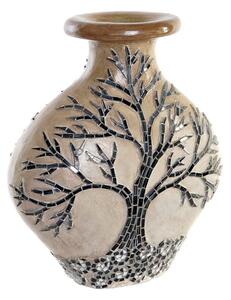 Vase DKD Home Decor Tree Crystal Black Beige Terracotta (30 x 15 x 33,5 cm)