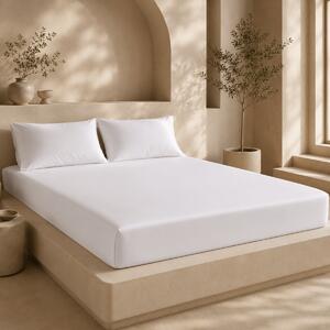 Ackly Bamboo - White Fitted Sheet, Single