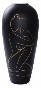 Vase DKD Home Decor Lady Black Resin Modern (34 x 34 x 73,5 cm)