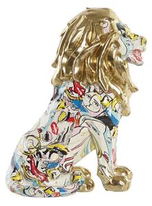 Decorative Figure DKD Home Decor Golden Lion Resin Multicolour Modern (21 x 14,5 x 27 cm) (15 x 21 x 27 cm)