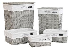 Set of Baskets DKD Home Decor Grey wicker 44 x 34 x 56 cm (5 Pieces)