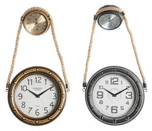 Wall Clock DKD Home Decor 28,5 x 8 x 50 cm Crystal Iron Vintage (2 Units)