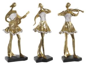 Decorative Figure DKD Home Decor Music 20 x 12 x 41,5 cm Ballerina Golden Romantic (3 Units)