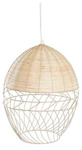 Ceiling Light DKD Home Decor Metal White Light brown Rattan 50 W (30 x 30 x 38 cm)