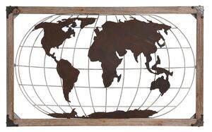 Decorative Figure DKD Home Decor Natural Metal Copper Pinewood World Map (75 x 6 x 46 cm)