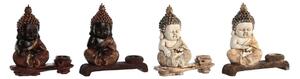 Decorative Figure DKD Home Decor 22 x 8,2 x 23 cm Red Beige Buddha Oriental (4 Pieces)