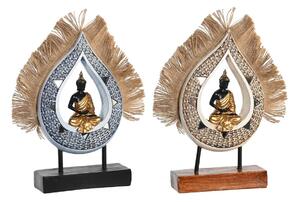 Decorative Figure DKD Home Decor 18,5 x 5,6 x 30,5 cm Beige Blue Buddha Oriental (2 Units)