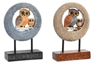 Decorative Figure DKD Home Decor 16,5 x 6 x 25,5 cm Beige Owl Blue Boho (2 Units)