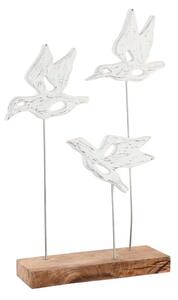 Decorative Figure DKD Home Decor Brown White Iron Mango wood Birds (32 x 10 x 51 cm)