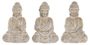 Decorative Figure DKD Home Decor 30,5 x 24 x 45 cm Golden Brown Buddha Oriental (3 Pieces)