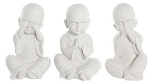 Decorative Figure DKD Home Decor 24 x 22 x 39 cm White Monk Oriental (3 Pieces)