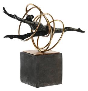 Decorative Figure DKD Home Decor Black Golden Metal Resin Modern (36 x 14 x 29,5 cm)