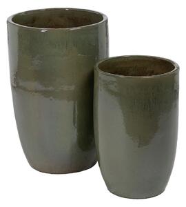 Vase 52 x 52 x 80 cm Green Ceramic (2 Units)