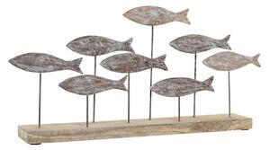 Decorative Figure DKD Home Decor Natural Brown White Iron Mango wood Sailor Fish (65 x 9 x 31 cm)