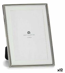 Photo frame Crystal Silver Steel (12 x 19,5 x 15,5 cm) (12 Units)