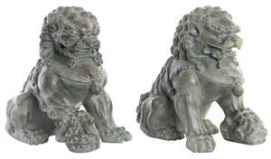 Decorative Figure DKD Home Decor Grey Oriental 28 x 18 x 27 cm (2 Units)