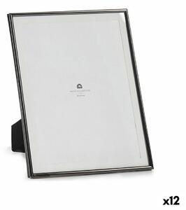 Photo frame Black Crystal Steel (23 x 28 x 15 cm) (12 Units)