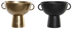 Vase DKD Home Decor 34 x 28 x 26 cm Black Golden Aluminium Modern (2 Units)