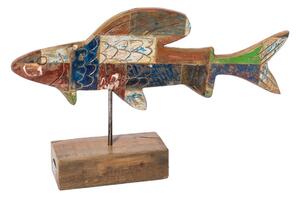 Decorative Figure Calypso Fish 51 x 13 x 28 cm Teak Multicolour