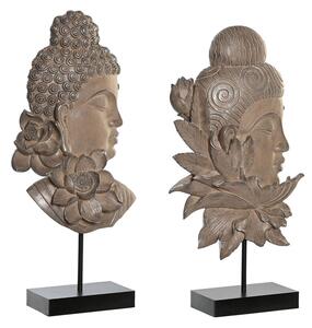 Decorative Figure DKD Home Decor 23 x 8 x 42 cm Black Brown Buddha Oriental (2 Units)