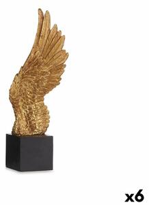 Decorative Figure Wings Black Golden 8 x 33,5 x 13,5 cm (6 Units)