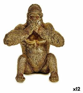 Decorative Figure Gorilla Yoga Golden 11 x 18 x 16,2 cm (12 Units)