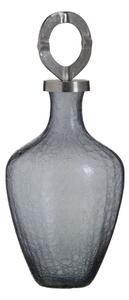 Vase Crystal Grey Metal Silver 23 x 23 x 47 cm