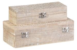 Decorative box 26,6 x 11 x 8,5 cm Mango wood (2 Units)