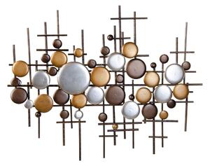 Wall Decoration 91,5 x 4,5 x 72 cm Golden Metal Silver