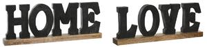 Decorative Figure DKD Home Decor Black Brown 40 x 5 x 15 cm (2 Units)