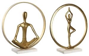 Decorative Figure DKD Home Decor 33 x 11 x 35,5 cm 36 x 10 x 36 cm Golden White Yoga (2 Units)