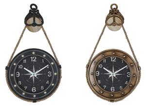 Wall Clock DKD Home Decor 43 x 8 x 71 cm Crystal Black Golden Iron (2 Units)