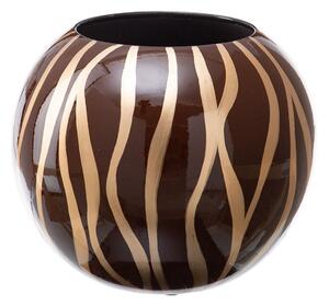 Vase 24,5 x 24,5 x 20 cm Zebra Ceramic Golden Brown